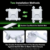 Starlink Mini Suction Mount showing installation methods